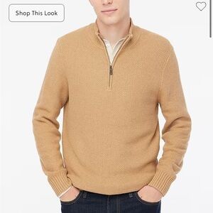 J crew Cotton honeycomb knit half-zip